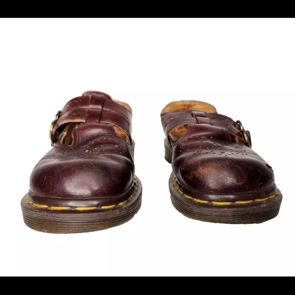 VTG Doc Dr Martens Made in England Oxblood Mary Janes Double Strap US 6.5 - 7
